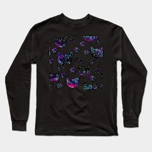 Galaxy and Cat's Footprints Long Sleeve T-Shirt